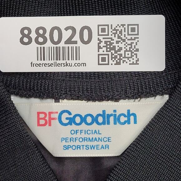 Vintage 80s BFGoodrich Racing Jacket Large 23x23 Boxy Crop Black Raglan - Picture 12 of 12